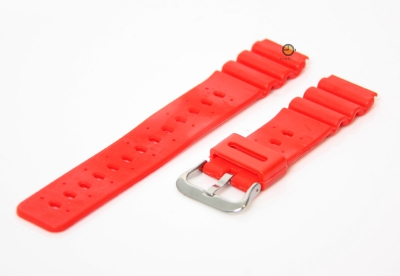 Horlogeband 20mm rood rubber