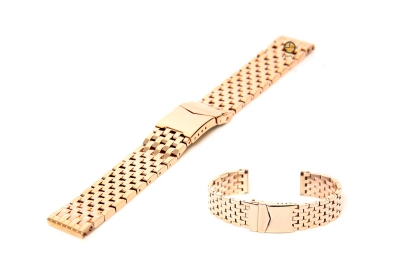 Horlogeband 20mm gepolijst staal rose - goud