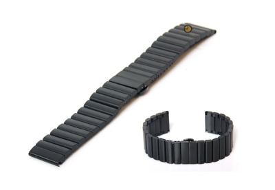 Horlogeband 20mm staal mat zwart