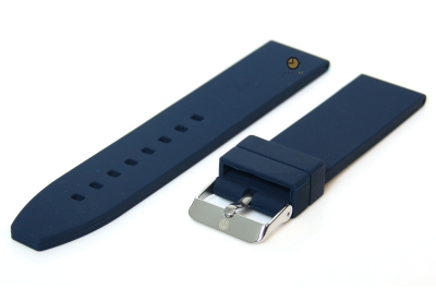 Horlogeband 20mm donkerblauw siliconen glad