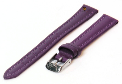 Horlogeband 12mm lila kalfsleer