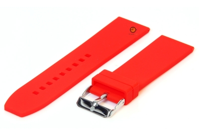 Horlogeband 24mm rood siliconen glad