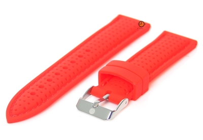 Horlogeband 22mm siliconen rood