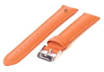Horlogeband 18mm oranje kalfsleer