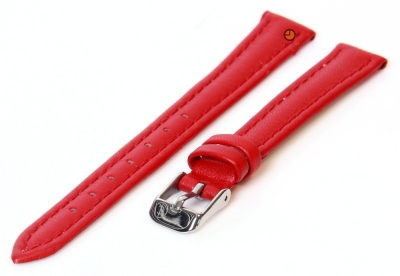 Horlogeband 12mm rood kalfsleer