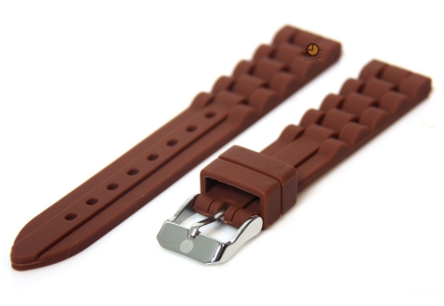 Siliconen horlogeband 16mm bruin