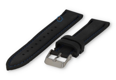 Horlogeband 20mm siliconen zwart-blauw
