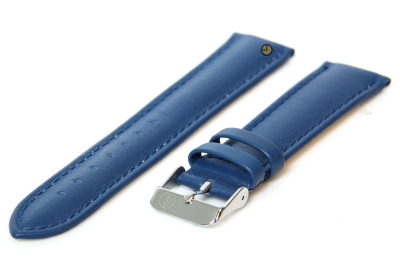 Horlogeband 18mm blauw kalfsleer
