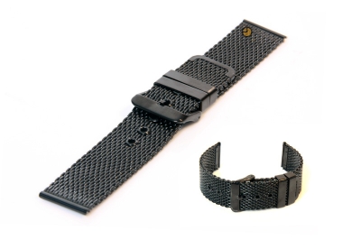 Milanese horlogeband 20mm zwart