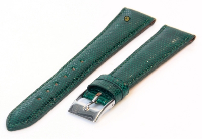 Horlogeband 18mm echt hagedissenleer groen