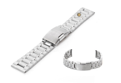 Horlogeband 18mm zilver staal mat/glans