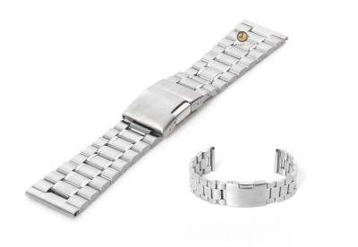 Horlogeband 24mm zilver staal mat/glans