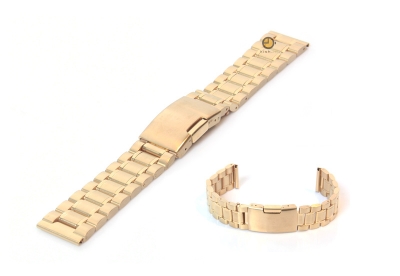 Horlogeband 18mm goud staal mat/glans