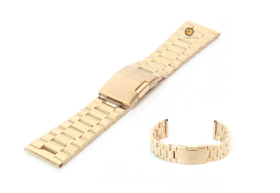 Horlogeband 22mm goud staal mat glans