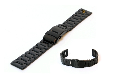 Horlogeband 16mm zwart staal mat