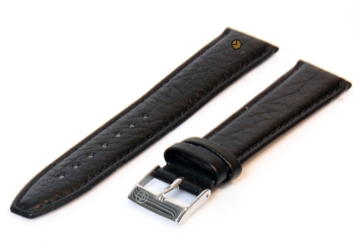 Horlogeband 18mm zwart buffelleer extra lang