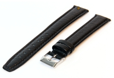 Horlogeband 14mm zwart buffelleer extra lang