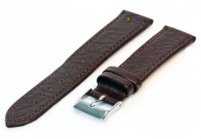 Horlogeband 18mm bruin buffelleer