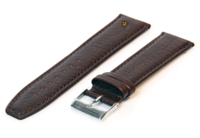 Horlogeband 18mm bruin buffelleer extra lang