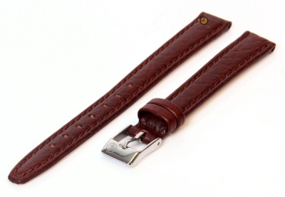 Horlogeband 12mm bruin buffelleer extra lang