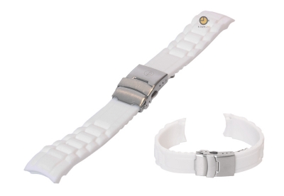 Siliconen Rolex style horlogeband 16mm wit