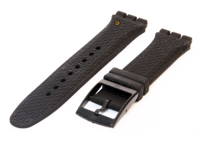 Swatch horlogeband 22mm siliconen - zwart