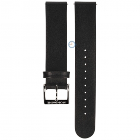 Mondaine 18mm horlogeband zwart rood glans