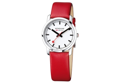 Mondaine 20mm horlogeband rood glans