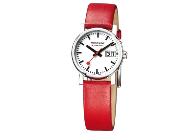 Mondaine 16mm horlogeband rood glans