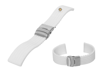 24mm siliconen horlogeband wit