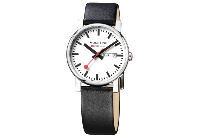 Mondaine 20mm horlogeband zwart glans