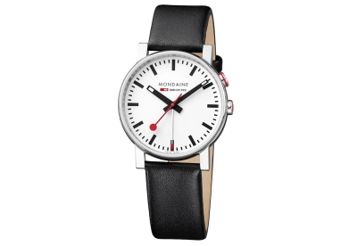 Mondaine 20mm horlogeband zwart glans