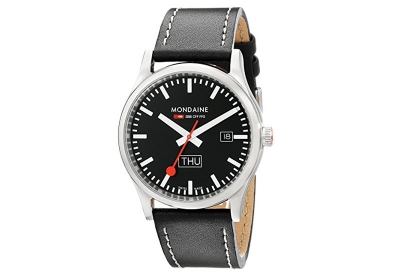 Mondaine 22mm horlogeband zwart mat