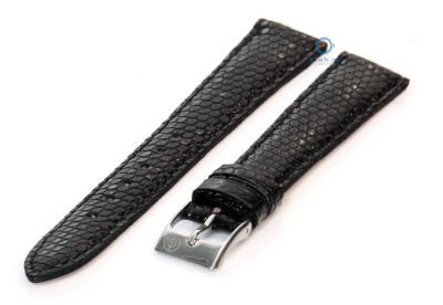 Horlogeband 18mm hagedissenleer zwart