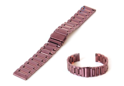 Horlogeband 18mm mat staal paars
