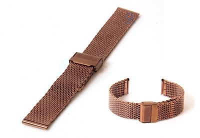 Horlogeband 22mm milanees brons mat