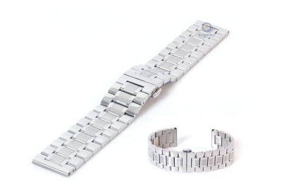 Horlogeband 22mm staal zilver mat/glans