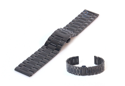 Horlogeband 22mm staal zwart mat/glans