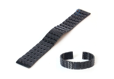 Horlogeband 22mm staal zwart glans