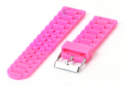 Horlogeband 24mm rubber roze