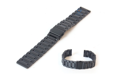 Horlogeband 18mm mat staal zwart