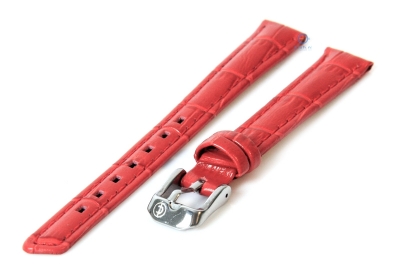 Horlogeband 12mm rood leer croco
