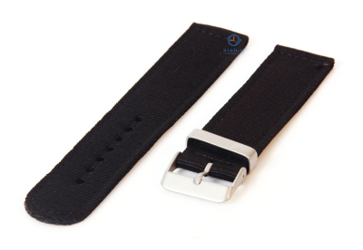 Horlogeband 22mm zwart nylon