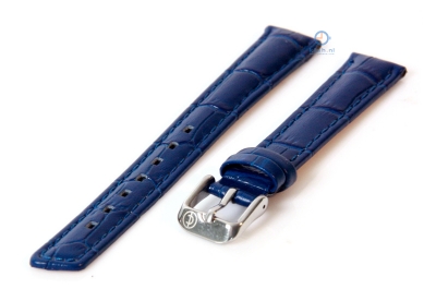 Horlogeband 12mm blauw leer