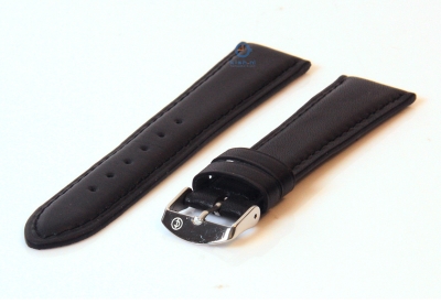Horlogeband 18mm zwart kalfsleer