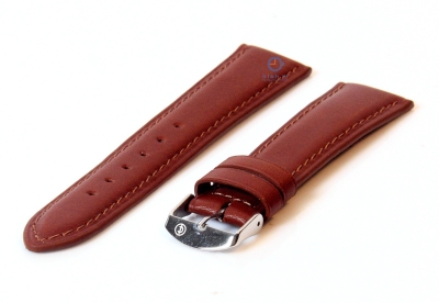 Horlogeband 18mm donkerbruin kalfsleer