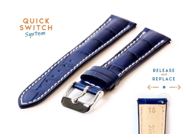 Horlogeband 18mm donkerblauw