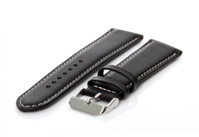 Horlogeband 18mm zwart ecovriendelijk rundleder