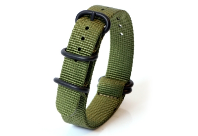 Horlogeband nylon 18mm groen