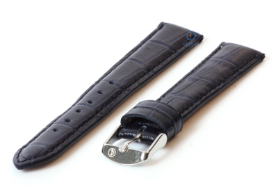 Horlogeband 18mm blauw leer kroko